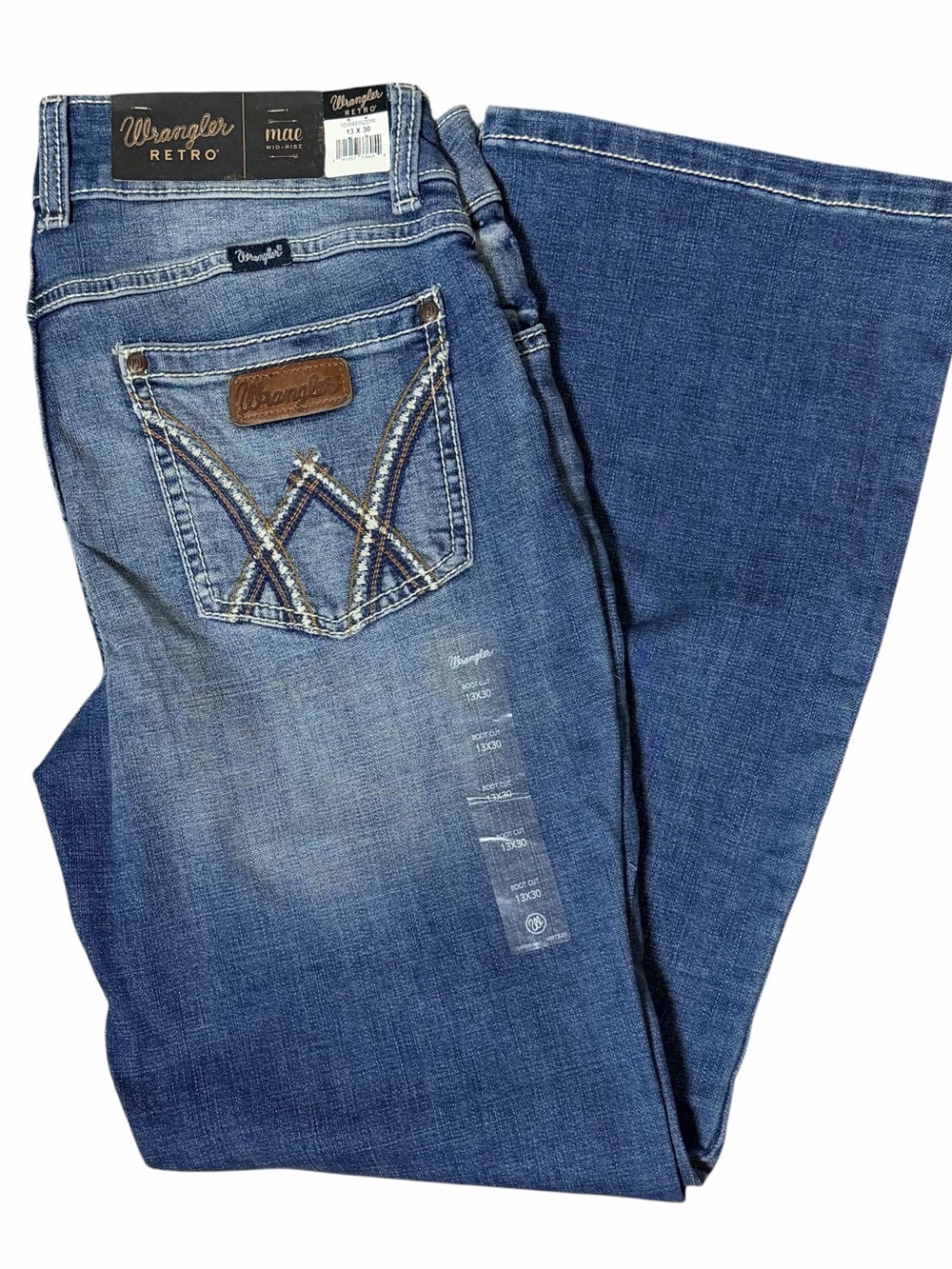 Wrangler Retro Mae Mid-Rise Bootcut Jeans - Deadwood Wash Size  13 x 30 NWT
